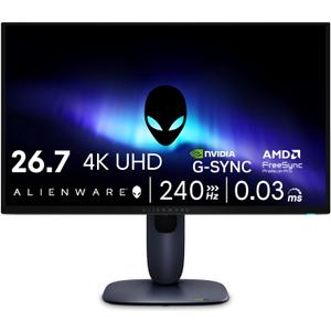 Alienware 27 4K QD-OLED Gaming Monitor AW2725Q - 26.7" 4K UHD QD-OLED 240Hz 0.03ms, NVIDIA G-SYNC Compatible, AMD FreeSync Premium Pro, VESA AdaptiveSync, Dolby Vision, VESA DisplayHDR True Black 400