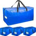 Extra Large Moving Bags with Strong Handles, 4 Pack Heavy Duty Storage Bags with Smooth Zipper, Oversized Storage Tote for Clothes Moving Supplies Dorm Essentials Household Containers