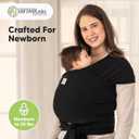 KeaBabies Baby Wrap Carrier - All in 1 Original Baby Carrier Newborn to Toddler Sling, Easy to Wear, Hands Free Bonding, Lightweight, Breathable Infant Wraps (Trendy Black)