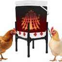 Heated Chicken Waterer 5 Gallon with Stand 20L Chicken Heated Poultry Waterer, 8 Freeze-Proof Nipples with 4 Extras, Chicken Water Heater for Winter, Easy Clean Anti-Tip Design