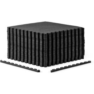 CAP Barbell 3/4-Inch Interlocking EVA Foam Exercise Puzzle Mat Home Gym Flooring - 3 Pack | 24" x 24" x 3/4" | Pebble Pattern - Black