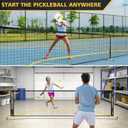 Portable Pickleball Net Set with Wheels, Regulation Size 22 FT & Half Court 11 FT, Steady Metal Frame Pickle Ball Net Set System with Carry Bag for Backyards, Driveways, and Garages