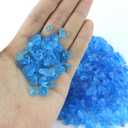 LePe Crushed-Glass, Translucent Broken GlassDecorative for Resin Art, Fire Pits, Potted Plants, Garden and Indoor Use, 3-6mm, 1 Pound in Jar(Navy Blue) (Aquamarine)