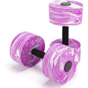 Aquatic Exercise Dumbbells, 2PCS Aqua Fitness Barbells, High-Density EVA-Foam Dumbbell Set, Pool Weights Dumbbells Set for Water Aerobics Weight Loss, Pool Fitness, Water Exercise (Pink)