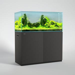 LANDEN Aquarium Wooden Stand and Cabinet for up to 105 Gal Tank, Fish Reptile Sea Salt WaterTank Stand, Nano Foam Leveling Mat Included, W47.2xD23.6xH31.5 in, Wooden Matte Black Painted(Stand Only) (Black-Fig8_Inlet)