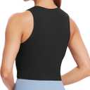 Natural Feelings Nudi Sports Bras for Women Removable Padded Yoga Tank Tops Sleeveless Fitness Workout Crop Tops (Black, M)