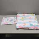 YULEEE Butterfly Duvet Cover Set Twin Size - Pink Bedding for Kids, Blue Stripes Quilt Cover with Zipper Closure, 3 Piece Reversible Comforter Cover Set(1 Duvet Cover + 2 Pillowcases)