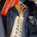 Jongyance American Mahjong Set with Dark Blue Carrying Bag, 166 White Tiles, 4 Racks withPushers, Mahjong Tiles Set for Beginners