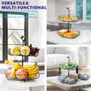 2-Tier Fruit Basket with Bird Nest Design - Charming Bird Handle, Multi-Functional Fruit and Vegetable Organizer for Kitchen Counter and Tabletop, Perfect Blend of Style and Practicality