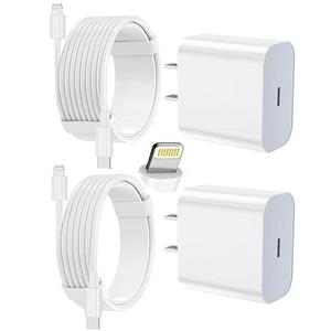 iPhone Charger Fast Charging 2 Pack Type C Wall Charger Block with 2 Pack [6FT&10FT] Long USB C to Lightning Cable for iPhone 14/13/12/12 Pro Max/11/Xs Max/XR/X,AirPods Pro