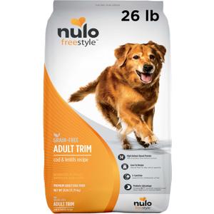 Nulo Freestyle Adult Trim Formula Dry Dog Food, Grain-Free Dog Kibble, Helps Promote Weight Management, With Healthy Digestive Aid BC30 Probiotic and L-Carnitine 26 Pound (Pack of 1), Best By 11/24/2026