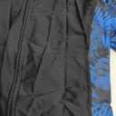 SHEKINI Women's 3 Piece Rash Guard Long Sleeve Bathing Suits with Drawstring Short (Large, Black-blue Palm Leaves)