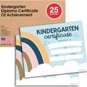 Kindergarten Award Certificates for Students -25 Certificate of Achievement Awards, Kindergarten Diploma, Preschool Graduation Certificates for Kids, Certificate Paper, Star Student Honor Roll