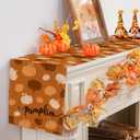 RABUSOFA Orange Rust White Pumpkin Fall Table Runner,Seasonal Autumn Kitchen Dining Table Holiday Thanksgiving Decoration for Home Party Decor 13x90 Inch