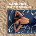 SUN'Y Waffle Microfiber Beach Towel Sand Free, Quick Dry, Ultra Absorbent, Lightweight & Compact Travel Towel with Carry Bag - Large (63 x 31.5), Curl