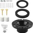 RV Toilet Seal and 3" Socket Floor Flange Kit for Dometic 300/310/320 RV Toilet Replacement Parts 385345892 Flange,385311658 Flush Ball Seal and 385311652 Base Seal Gasket for Dometic Toilet