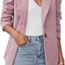 IDEALSANXUN Corduroy Blazer for Women Business Casual Fall Winter Dressy Work Business Office Suit Jackets, Pink, XL
