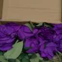 10 Pcs Purple Rose Artificial Flower, Faux Silk Flowers With Long Stems, Fake Roses Bulk Bouquet for Decoration Valentine's Day Centerpieces Proposal Bridal Bouquets Shower Party Home Floral Decor