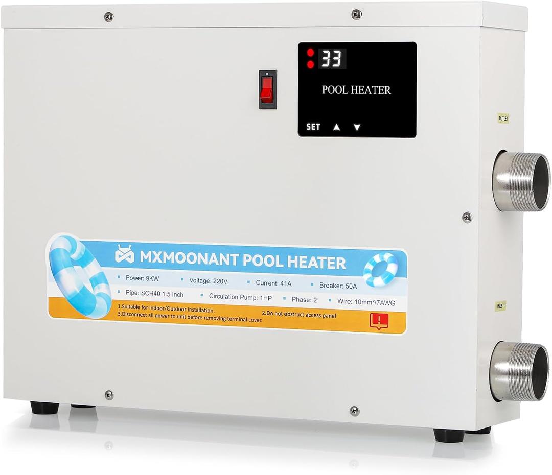 Mxmoonant SPA Heater, 18KW 220V Swimming Pool Heaters Hot Tub Water Thermostat with Touchscreeen for Above Ground Inground Pool, Spa, Bathtub