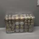 Sea Team 86 Pieces of Assorted Christmas Ball Ornaments Shatterproof Seasonal Decorative Hanging Baubles Set with Reusable Hand-held Gift Package for Holiday Xmas Tree Decorations, Champagne