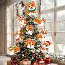 Christmas Corgi Tree Topper 9Pcs Ornament Tree Decorations for Xmas Tree Top Decoration Indoor Outdoor Home Decor Holiday Party