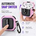 KASOTT Case for AirPods Pro 3 (2025), Secure Lock Rugged Protective Cover, Compatible with MagSafe Wireless Charging, with Carabiner, Cleaning Brush & Anti-Loss Lanyard (Pink+Blue)