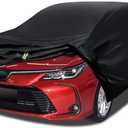 6 Layers Car Cover Waterproof All Weather for Automobiles, Size A2 with Door Zipper & Cotton Universal Fit for Toyota Corolla, Honda Civic, Kia Forte,Hyundai Elantra (178-186 inch)