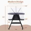 Jaoul Baby Bassinet, Portable Baby Travel Crib for Baby Bed with Wheels Comfy Mattress Mosquito Net Storage for Infant Newborn Lightweight and Breathable Mesh Design Dark Grey