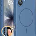 Miracase Magnetic for iPhone 17 Case, Compatible with MagSafe, Integrated Silicone Camera Control Cover, 3.0mm Thicken Shockproof Drop Protection Phone Case for 17,Glass Blue