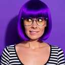 Purple Wig and Party Sunglasses, 12 Inch Dark Purple Bob Wigs for Women, Neon Glasses Short Wigs for Women - Bachelorette Party Wigs Decorations Favors (Purple)