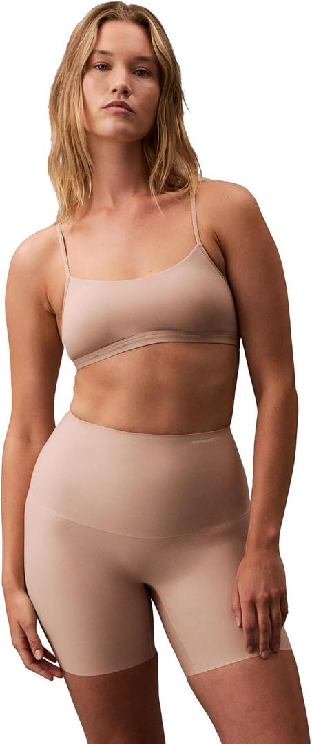 Calvin Klein womens Shapewear Second Skin Smoothing High-waist Mid-thigh Short (Large, Cedar)