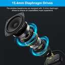 Bluetooth Headphones, Bluetooth V5.4 Wireless Headphones with Noise Cancelling Mic, 12H Playtime, 15.4mm Diaphragm Driver, Open Ear Headset for Office Meeting Running Cycling Driving (Black)