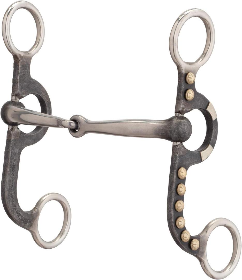 Weaver Leather 4-5/8" Pony Bit, 2-Piece Snaffle Mouth, Buffed Black