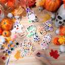 Gersoniel 6 Pack Halloween Painting Kit Stepping Stones Painting Crafts DIY Ceramic Mosaic Set with Paints and Brushes Pottery Stones Spooky Figurines for Arts and Party Decor