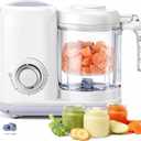 AMZBABYCHEF Baby Food Maker, 4 in 1 Baby Food Processor and Steamer, Puree Blender, Multifunctional Baby Puree Maker, Dishwasher Safe (White)