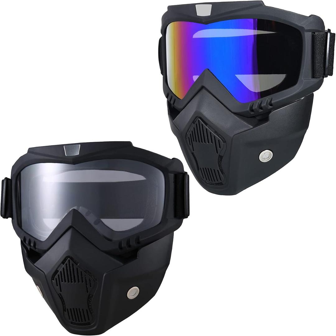 Paintball Mask Anti Fog,Tactical Full Face Mask Ski Mask Goggles Detachable Adjustable,Motorcycle Riding Face Protection