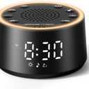 Dreamegg Sound Machine for Sleep - D1 Nova White Noise Sound Machine for Baby Adult with Alarm Clock, Soothing Sounds, Dimmable, White Noise Alarm Clocks for Bedrooms Heavy Sleepers Travel, Black