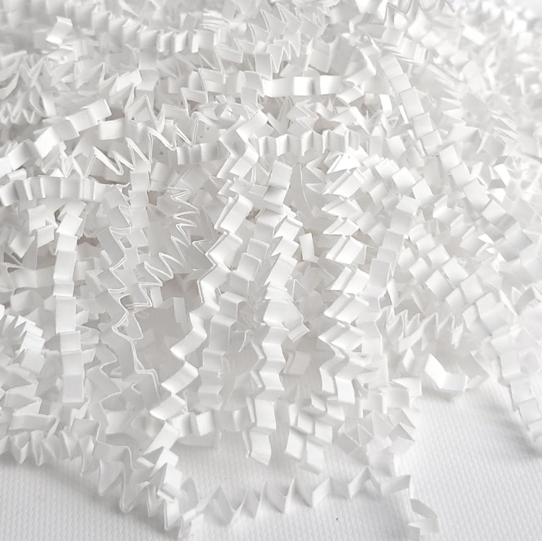 BOXHOME Shred Paper Filler (1/2LB) Crinkle Cut Paper for Wrapping & Filling Gift Basket Gift Boxes, White-Decoration Raffia Contains Bow