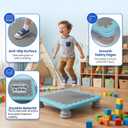 Mini Trampoline for Kids, 25 Inch Sensory Bounce Board for Balance & Coordination, Non-Slip Rebounder Board for Kids Ages 3+, Indoor Mini Trampoline with Stable Base