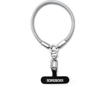 Premium Phone Lanyard for iPhone&Android-Stylish Unisex Wrist Strap with Alloy Metal Hook&Reinforced Polyester-R14 (Silver-tone)