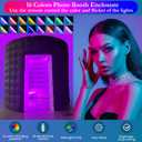 Inflatable Photo Booth Enclosure 10x10x9FT for 360 Photo Booth Machine, Portable 16 Colors LED Dimmable Shooting Photobooth Tent with Remote, 2 Doors, Inner Air Blower for Wedding Birthday Parties