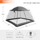 Screen House 10x10 Ft Square Camping Canopy Tent Sun Shade Gazebo Shelter Perfect for Outdoor Activities, Shale Gray