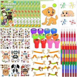 Cinrobiye 72 Pcs Dog Party Favor Set Dog Activities Book Puppy Party Coloring Pages Goodie Bag Fillers School Classroom Activity Game Prize Dog Birthday Party Decorations Supplies