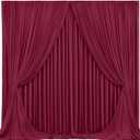 Burgundy Backdrop Curtains 4 Panels - Wrinkle-Free Polyester Photography Drapes for Baby Shower & Birthday Party - 16 X10FT