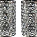 Doraimi Lighting 2 Pack Polyhedral Crystal Metal Pendant Ceiling Chandelier Wall Sconce Lamp Replacement Covers Shade Fixture Antique Nickel Finish,1.66" Fitter Size,7.9" high*4.8" Diameter