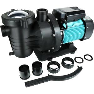 2HP Pool Pump Above and Inground Ground, 6980GPH High Flow Powerful Self Primming Swimming Pool Pump, 110V Energy Saving with 2.0'' Unions and Filter Basket, In/Above Pool Pumps