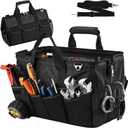 Tool Bag, Heavy Duty Tool Bag 16-Inch, Portable Tool Bags Organizer, Waterproof Soft Handle & Padded Large Zipper Carrying, Black