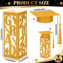 Tellingyou 9 Pcs Graduation Table Centerpieces Boxes 2026 Graduation Lantern Boxes with LED Light Small Cap Table Decorations Congrats School College Photo Props(Grad,Gold)