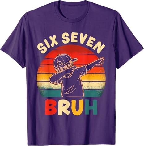 Funny Dabbing Boy Six Seven Bruh 67 Meme 6 7 Slang Gen Z Kid T-Shirt, Size: M