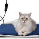 Rest-Eazzzy Pet Heating Pad Indoor, Dog Heating Pad Mat with Removable Cover, 5 Level Timer 5 Level Temperature, Electric Pet Warming Mat for Cat Dog Automatic Power-Off (Heat pad, Pure-Blue) (Small-1 Pack)